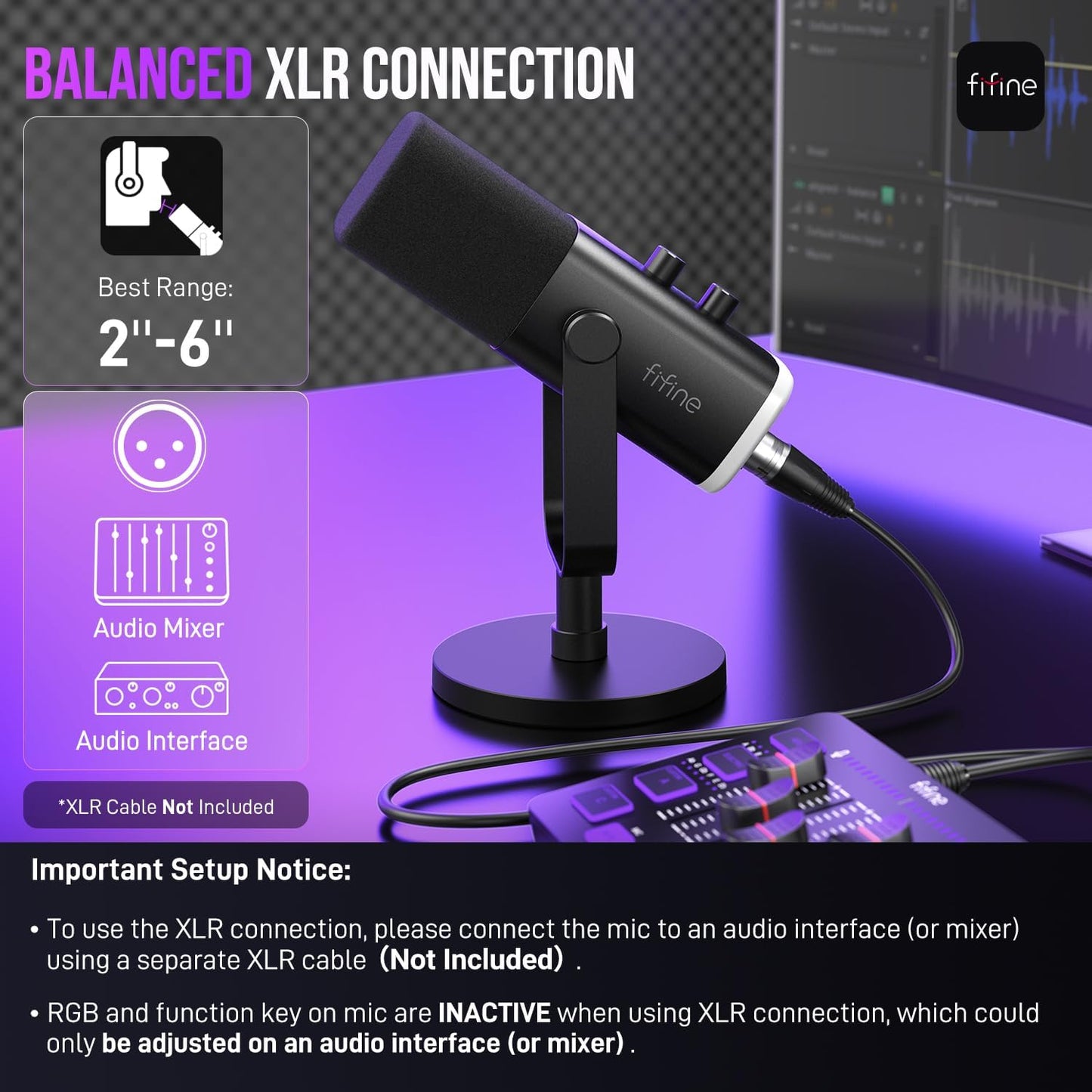 USB/XLR Dynamic Microphone for Podcast Recording, PC Computer Gaming Streaming Mic with RGB Light, Mute Button, Headphones Jack, Desktop Stand, Vocal Mic for Singing Youtube-Ampligame AM8